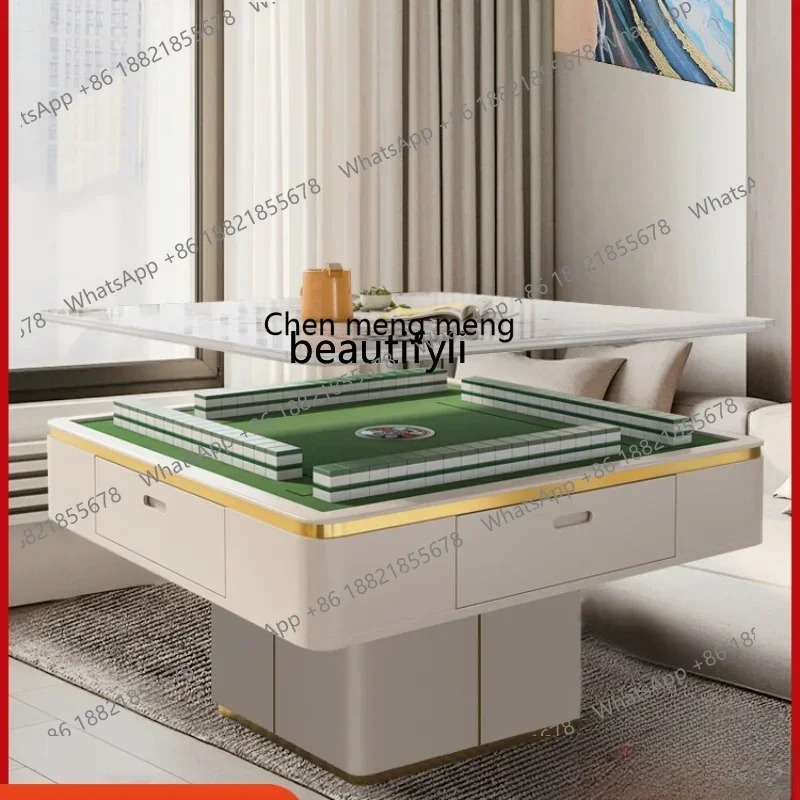 

zqLifting Coffee Table Mahjong Table Double-Use Multi-Function Automatic Mahjong Machine Movable Stone Plate