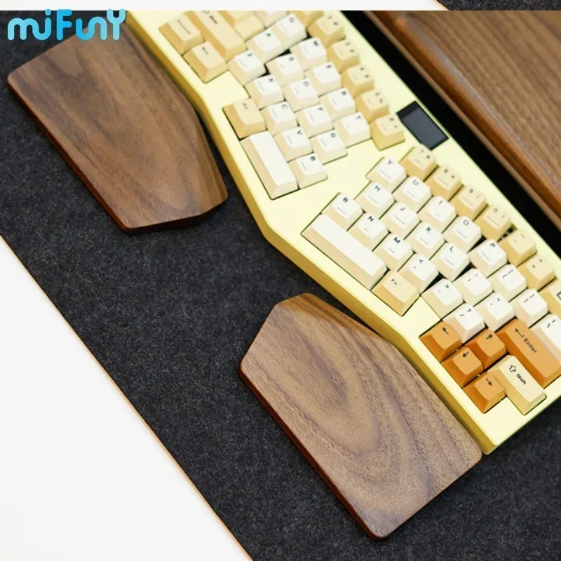 

Walnut Wooden Wrist Rest Keyboard Alice Keyboard Wrist Rest Custom Armrest Game Hand Pad for 61% 87% 98% Key Mechanical Keyboard