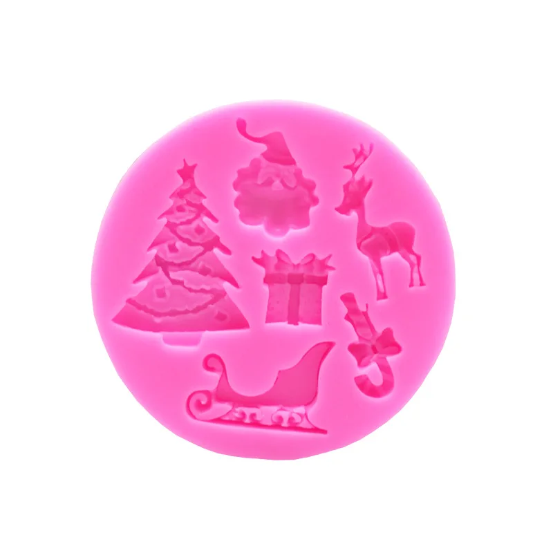 XMAS Christmas Snowman Deer Tree Silicone Mold Kitchen Baking Navidad Chocolate Candy Clay Making Cake Decoration Accessories