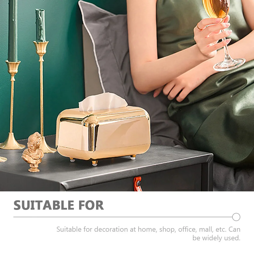 

Desktop Paper Box Small Item Storage Tissue Holder Simple Accessories Napkin Abs Living Room