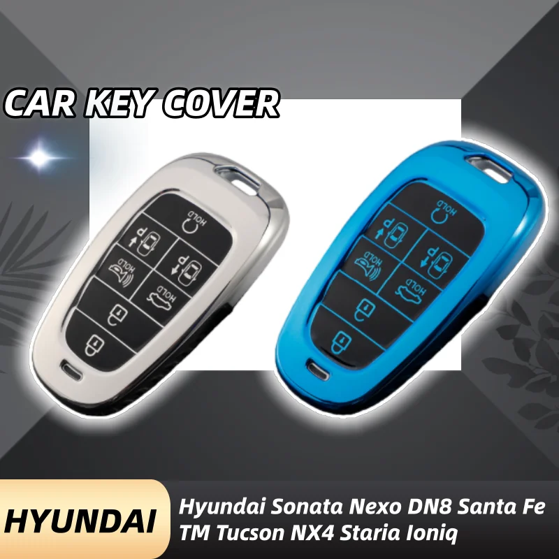 

TPU Remote Key Fob Case Cover for Hyundai Sonata Nexo DN8 Santa Fe TM Tucson NX4 Staria Ioniq 7 Buttons Accessories