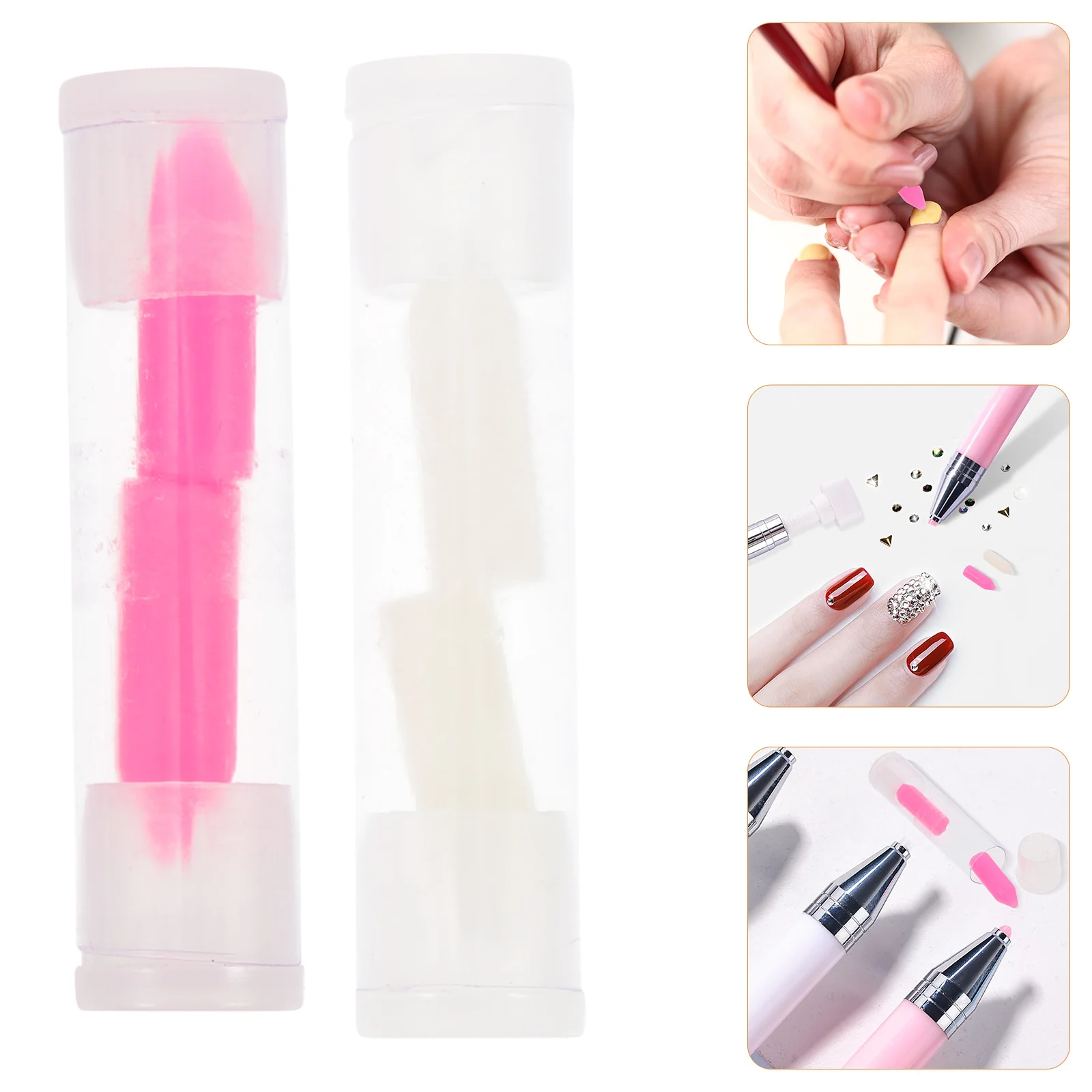 

12 Pcs Wax Pencil for Rhinestones Tips Nail Tools Art Applicator Sticks Picker Dotting