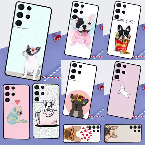 French Bulldog Phone Case For Samsung Galaxy S24 S25 Ultra S9 S10 S20 FE S21 S22 S23 Ultra Plus Back Cover