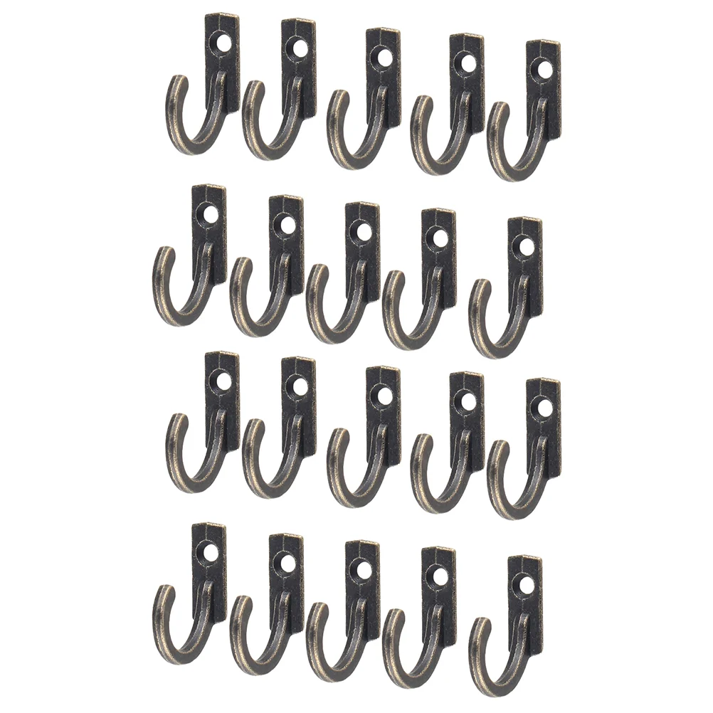 

20 Pcs Cupboard Single Row Small Hook Wall Mount Coat Hanger 17x18cm Zinc Alloy Clothing Rack Metal Hooks