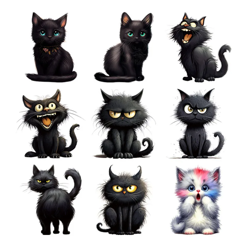 

Funny Cat Animal Iron on Patches Heat Transfer Sticker for Clothes T shirt Cat IT'S Me I AM Fine thermal stickers for clothes