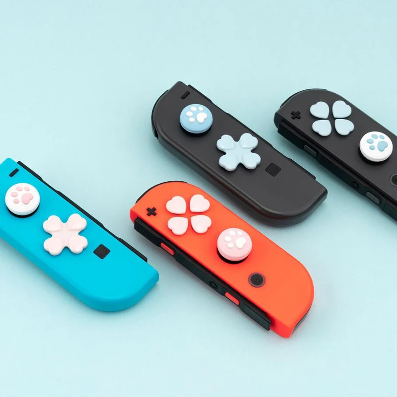 D-pad mover botão de direção cruzada abxy chave adesivo joystick polegar vara capa para nintend switch oled ns joy-con caso de pele