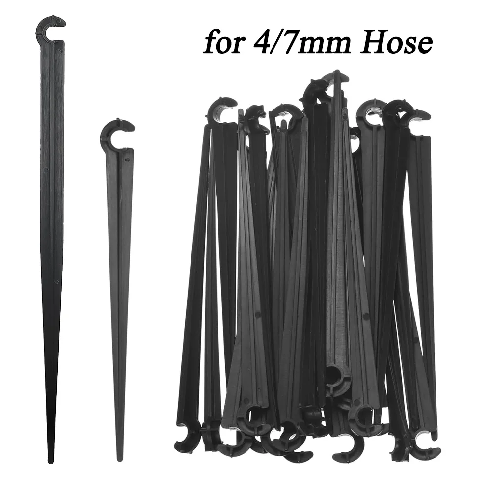 Suporte de Solo para Mangueira de Jardim 1/4'' (11cm/20cm) - Fixador de Mangueira de Irrigação e Tubos de Gotejamento 4/7mm