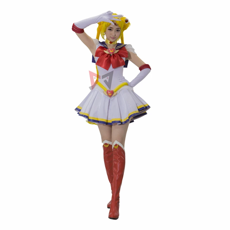 Anime Sailor Super S Cosplay Costume Earrrings Prop Custom Made Fancy Usagi Dress Brooch Jewelry Adult Plus Size Kid Size