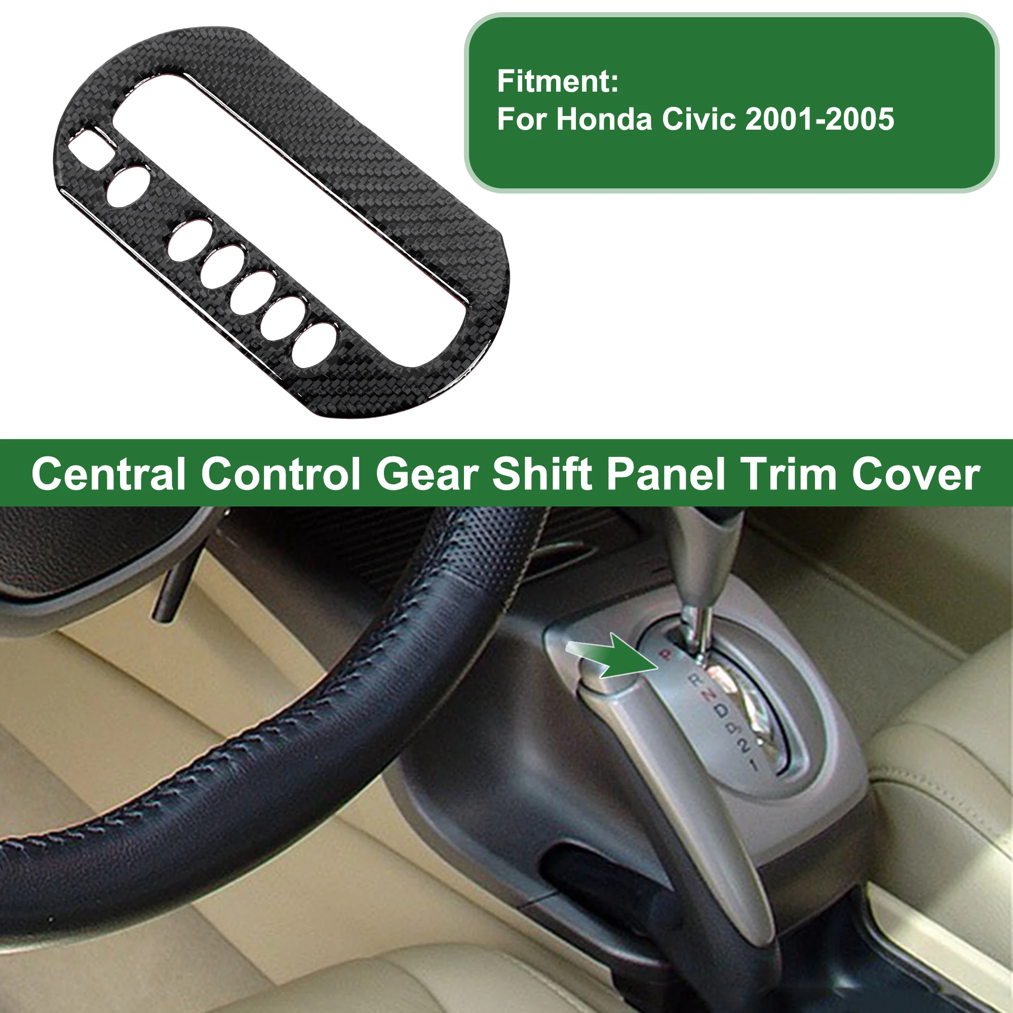 

UXCELL Central Control Gear Shift Panel Trim Cover for Honda Civic 2001-2005 Black