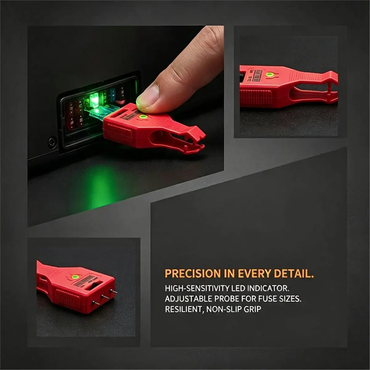 1pcs Universal Auto Car Fuse Type Tester Checker Puller Removal Tool with Green LED Indicator Light Car Accessories