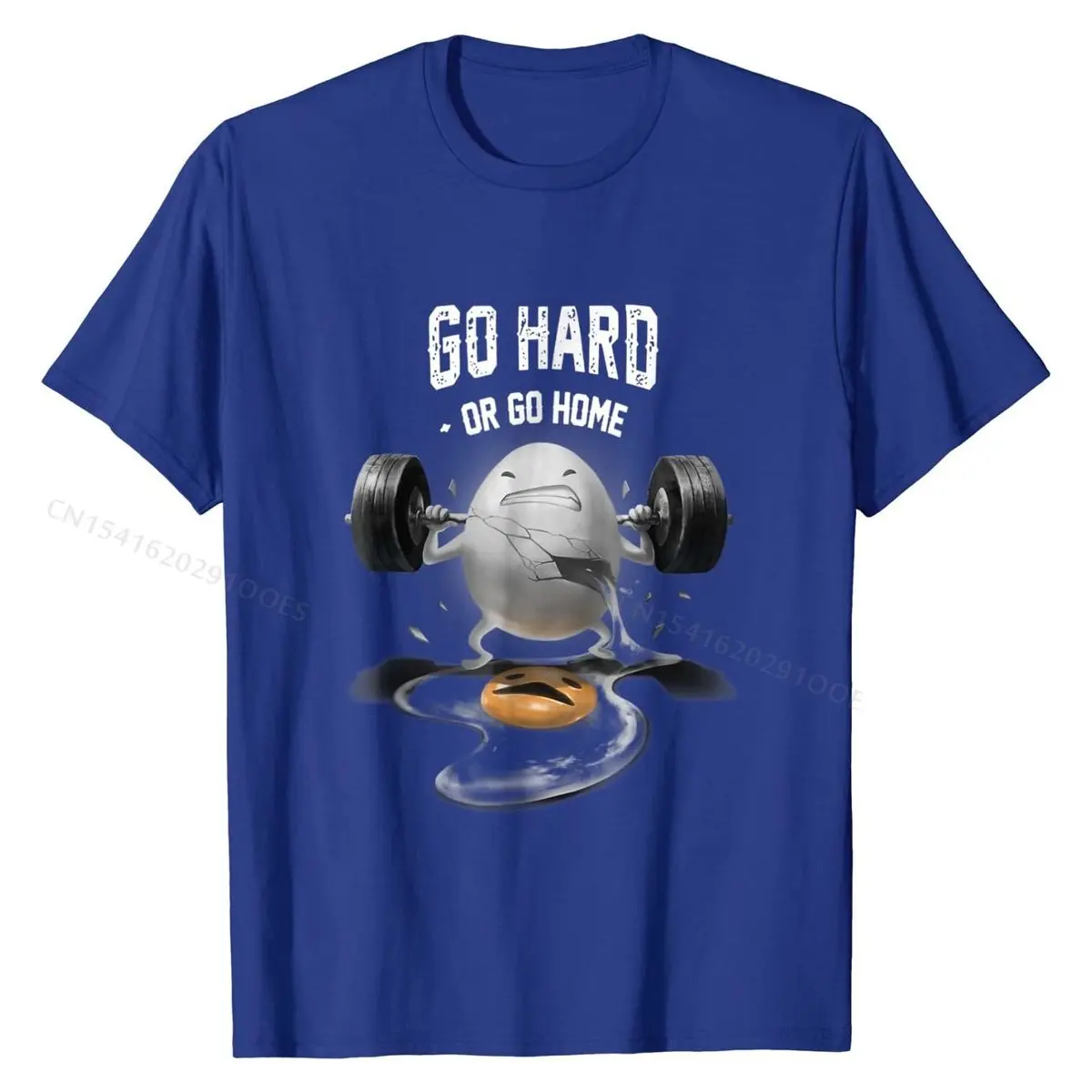 Egg weightlifting, Go Hard or Go Home, Fitness T-Shirt Casual T Shirt for Men Oversized Cotton T Shirts Printing