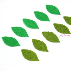 100pcs Wool Felt Green Leaves Christmas 30mm*15mm  Leaf Shape Felt Appliques for DIY Sewing Supplies Craft Accessories