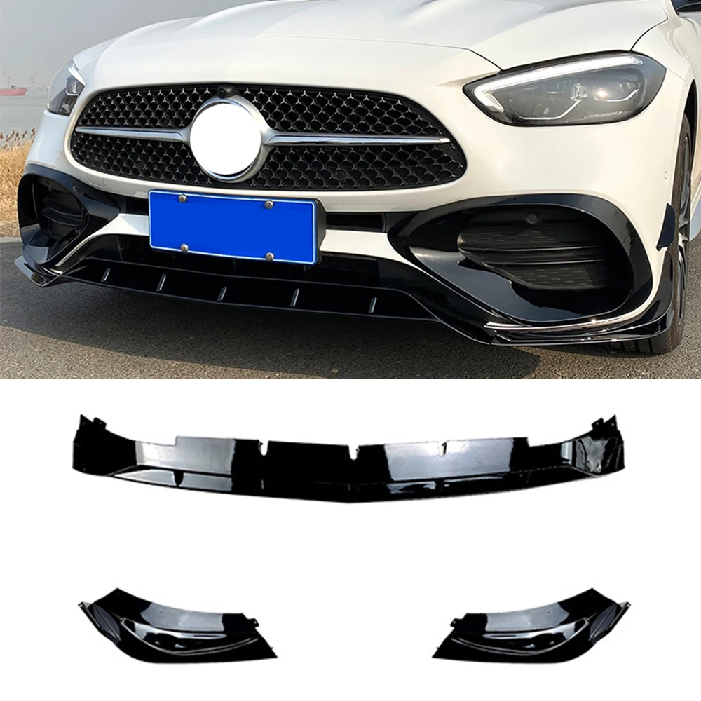 

Front Bumper Lip Spoiler Diffuser Splitters Body Kit Aprons Cover Guard Trim For Mercedes-Benz C-Class W206 C200 C260 AMG 2022+