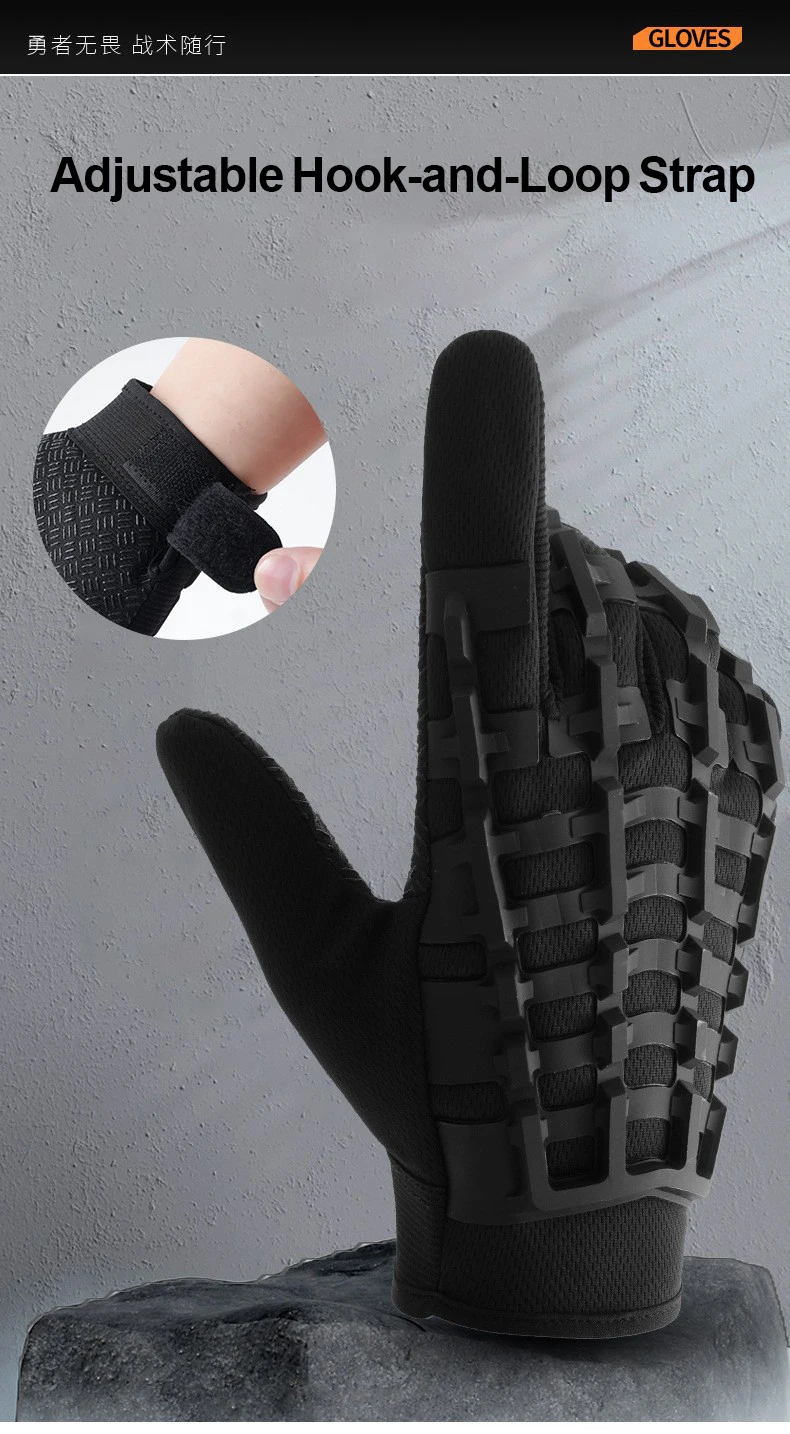 Taktische Fahrradhandschuhe für Herren, Vollfinger-Militärhandschuhe mit Touchscreen-Funktion, Schnittfest, Rutschfest, Atmungsaktiv, Motorradhandschuhe – Detail 3