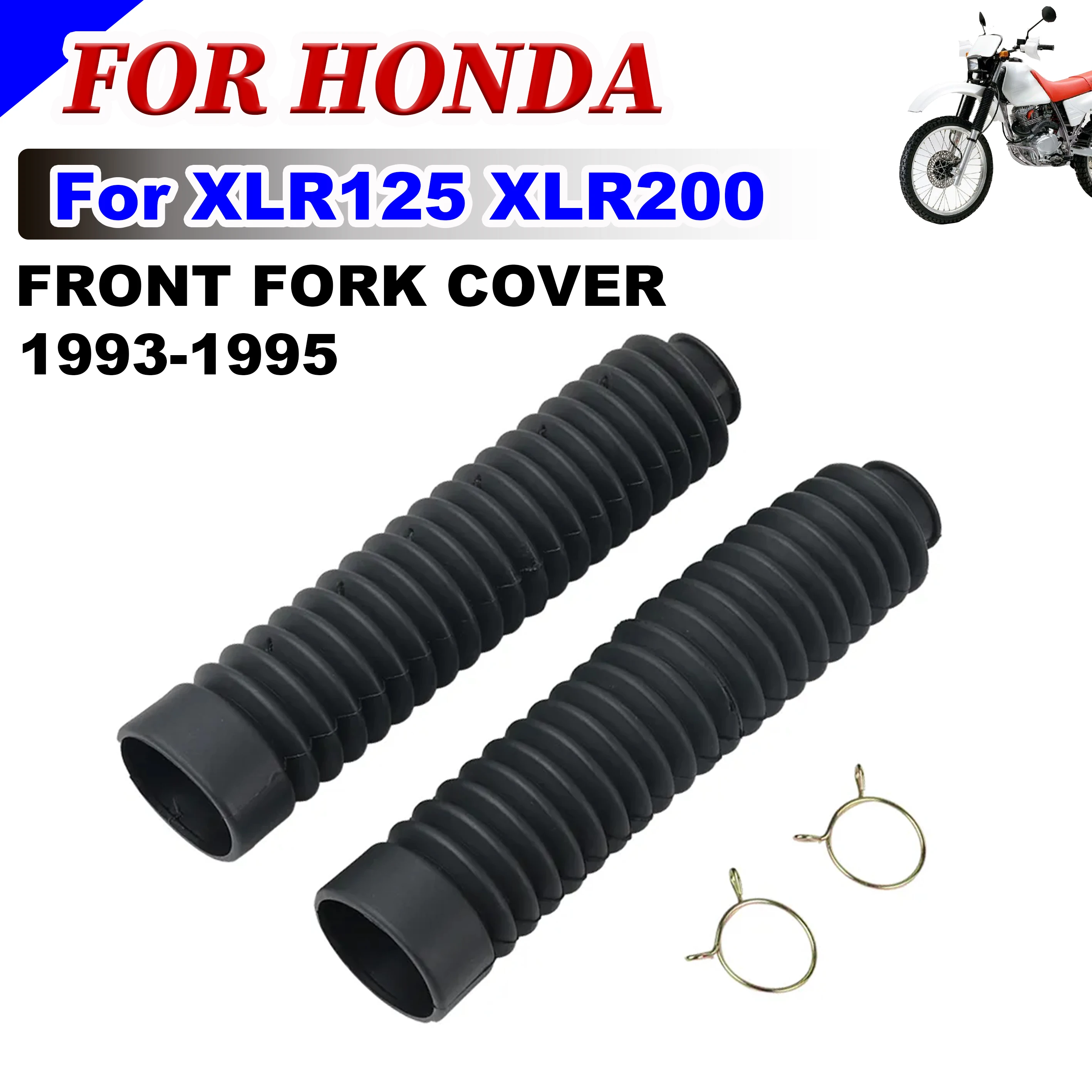 For Honda XLR125 XLR200 XLR 125 XLR 200 1993-1995 Motorcycle Accessories Front Fork Rubber Cover Shock Protector Kit Pad Set