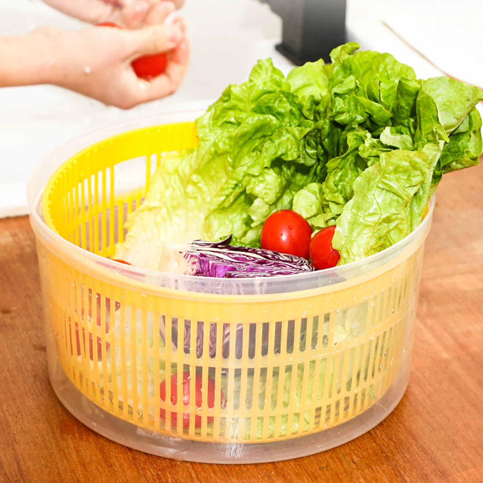 

Electric Salad Dryer Drain Basket For Vegetable Fruit Dehydrator Kitchen Filter Storage Utensil 10 Second Rapid Drying No Oil
