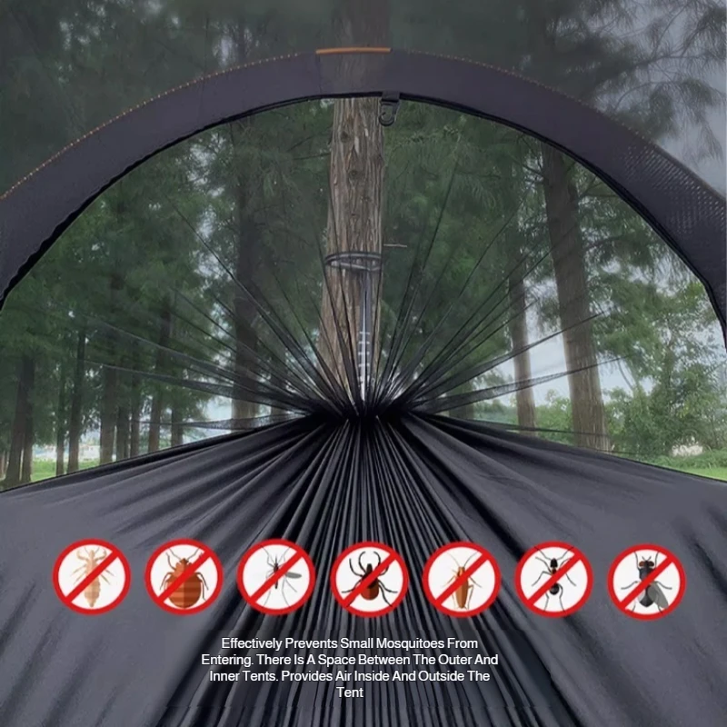 Наружный гамак для кемпинга с защитой от комаров и насекомых, портативный складной быстрооткрывающийся нейлоновый гамак с защитой от опрокидывания