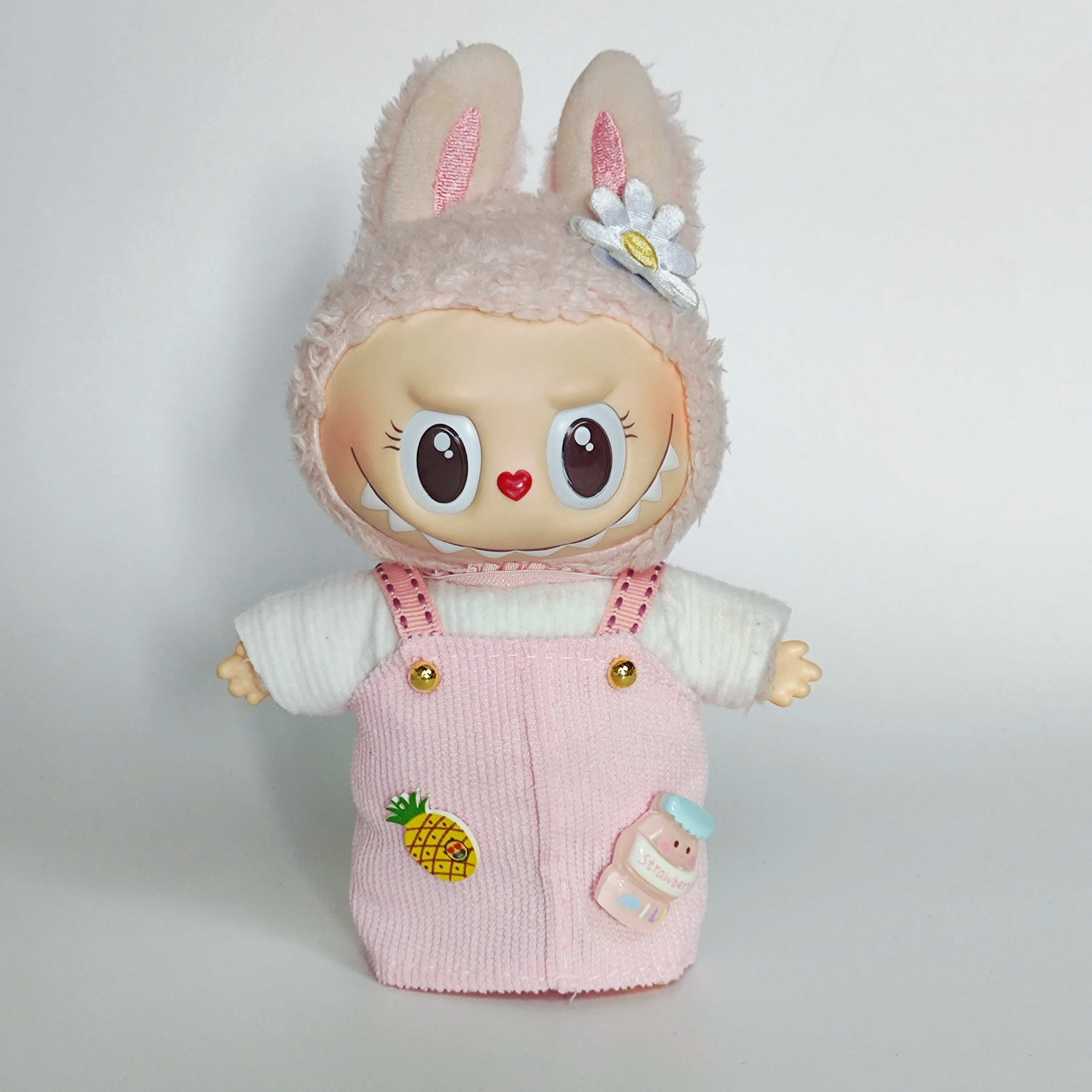 15-17 سنتيمتر ملابس لابوبو الصغيرة اللطيفة ، قلادة لابوبو ، لعبة قطيفة ، مجموعة ملابس الدمية ، الملحقات والألعاب