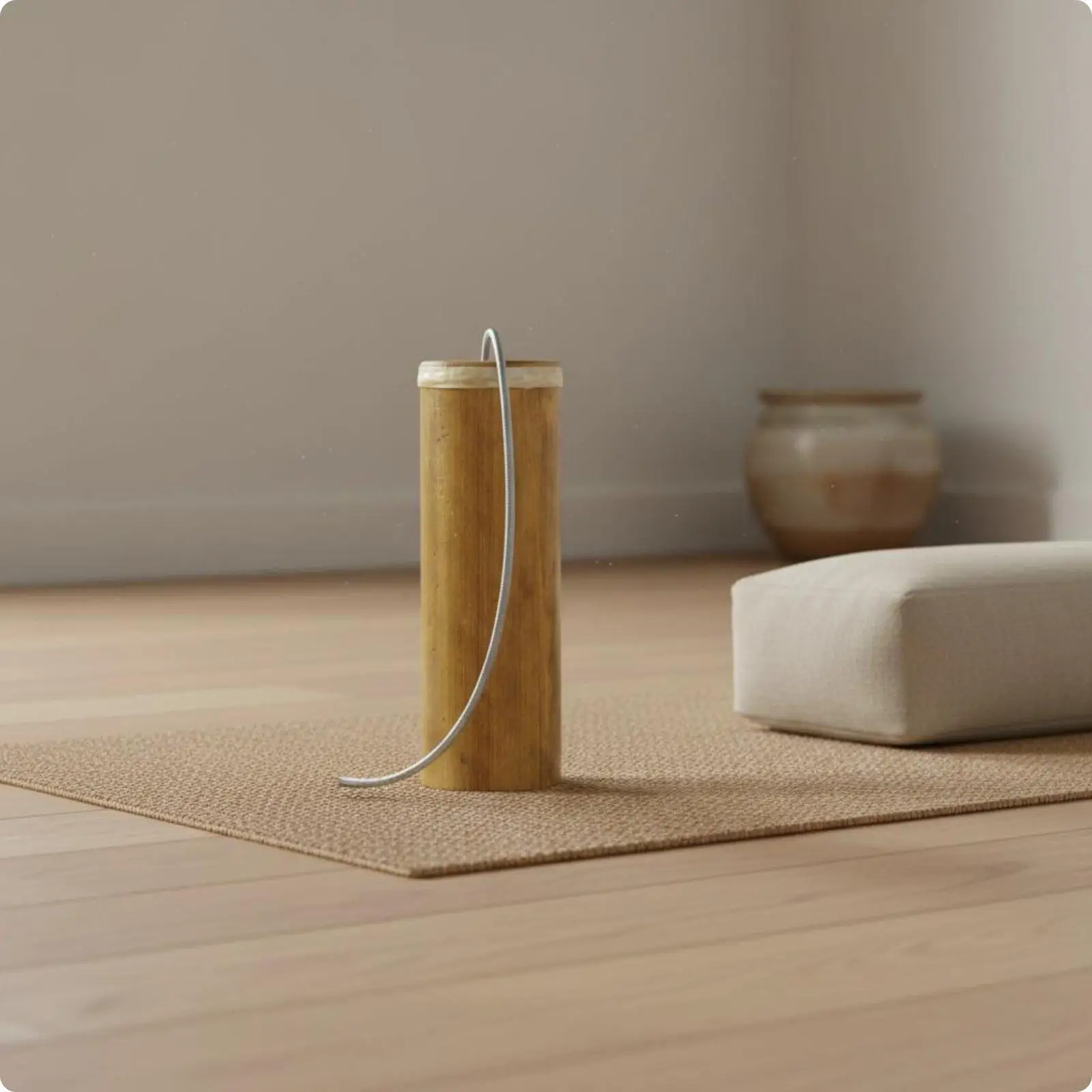 Thunders Tube Bamboo Can Shaped Spring Drum Shaker for Mindfulness Practice, Meditation