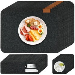 24pcs Placemats Felt Coaster Cutlery Bag Heat Resistant Dish Tableware Mat for Kitchen Restaurant Party Table Dining Place Mat