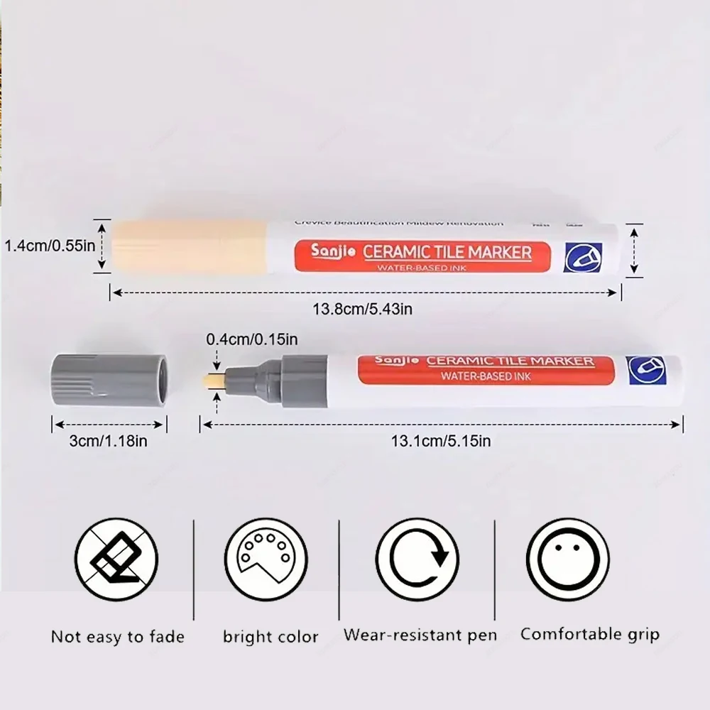 10 farben 1/2/4/10 Stücke Boden Fliesen Marker Stift Wand Mörtel Stift Wasserdicht für Keramik Küche Bad Naht Farbe Lücke Reparatur Werkzeuge – Detail 2