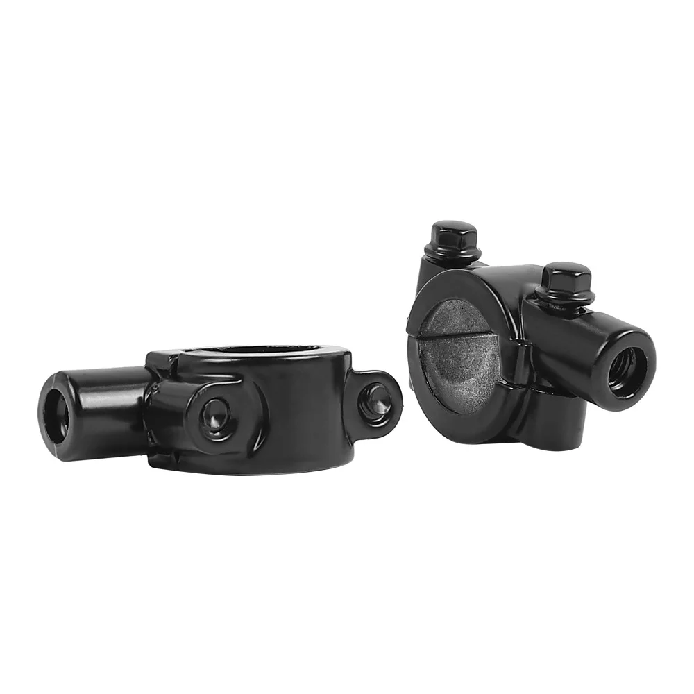 2Pcs Black 22mm Handlebar Mirror Mount Clamp 8mm 10mm Thread Rear View Mirror Holder Adapter for Motorcycle for Electric Scooter