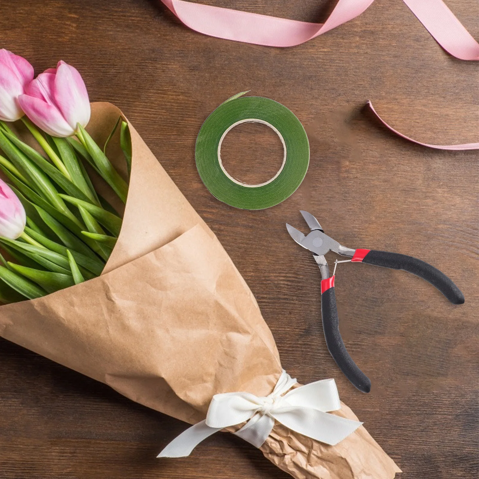 1 مجموعة الأزهار الشريط عدة متعدد الألوان تشكيلة زهور أشرطة لمط باقة الجذعية سلك تحديد أدوات ل اكاليل الزفاف ديكور #2