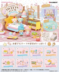 Re-Ment Original 8Pcs LittleTwinStars PASTEL SWEETS ROOM Toys For Kids Gift Collectible Model Ornaments