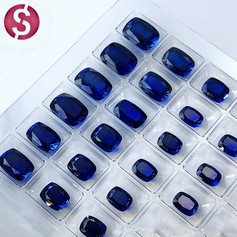 

Lab Grown Sapphire Gemstone L-Cushion Cut Synthetic Sapphire Gems Loose Stone With AGL Certificate For Fashion Jewerly Making