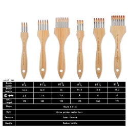 ArtSecret New Multi-Tooth Comb Watercolor Acrylic Paint Brush #2033 South Korea Imported Nylon Wool Wooden Handle Art Stationery