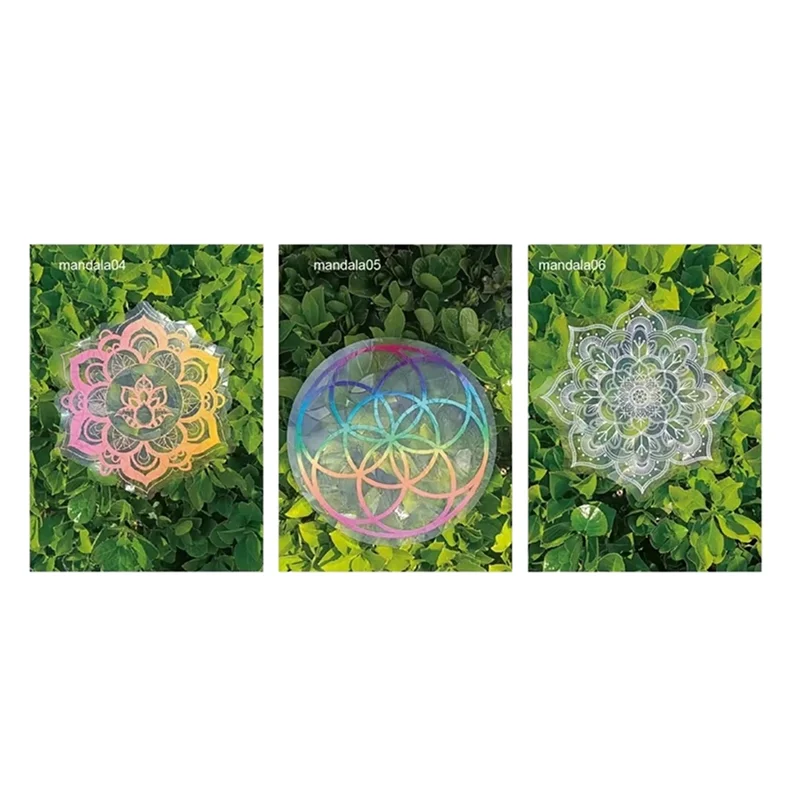 ABJN-6 قطعة/المجموعة بولي كلوريد الفينيل الزجاج Suncatchers الشمس الماسك ملصقات نافذة قوس قزح صانع جدار صائق الفن غرفة نوم غرفة الاطفال ديكور المنزل #5