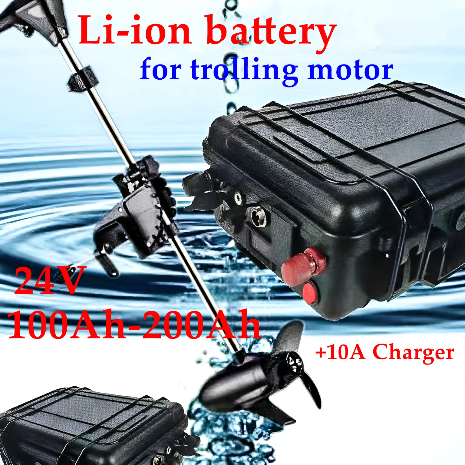 LT-24V 100Ah 120Ah 150Ah 180Ah 200Ah lithium Li-ion battery 24v with BMS for RV EV solar storage inverter bike +10A Charger.