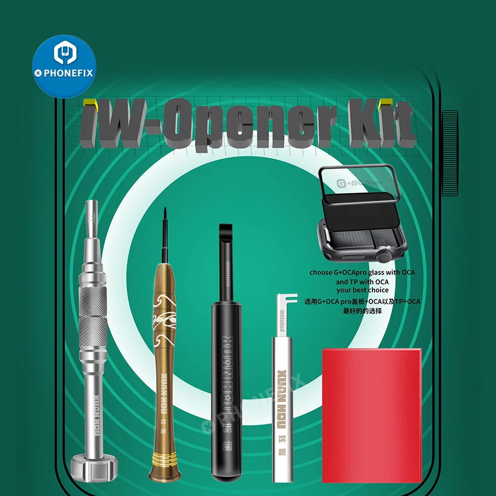 Iw-opener kit 6 em 1 ferramentas de abertura de reparo de relógio & kits conjunto para iwatch s1/s2/s3/s4/s5/se ferramenta de abridor de substituição de tela de bateria