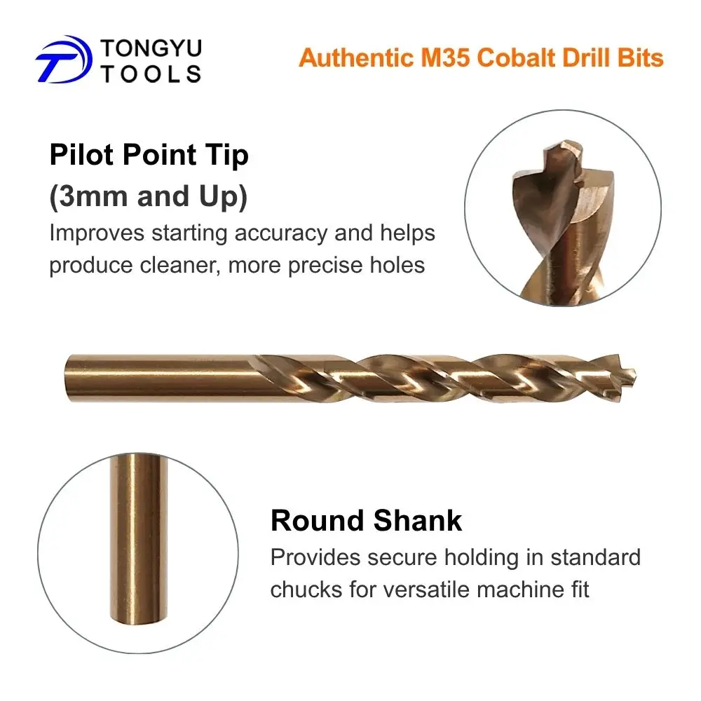 Kobaltbohrer 1-13mm M35 HSS Co5% Pilot Point Jobber Spiralbohrer für Edelstahl und Hartmetall – Detail 5