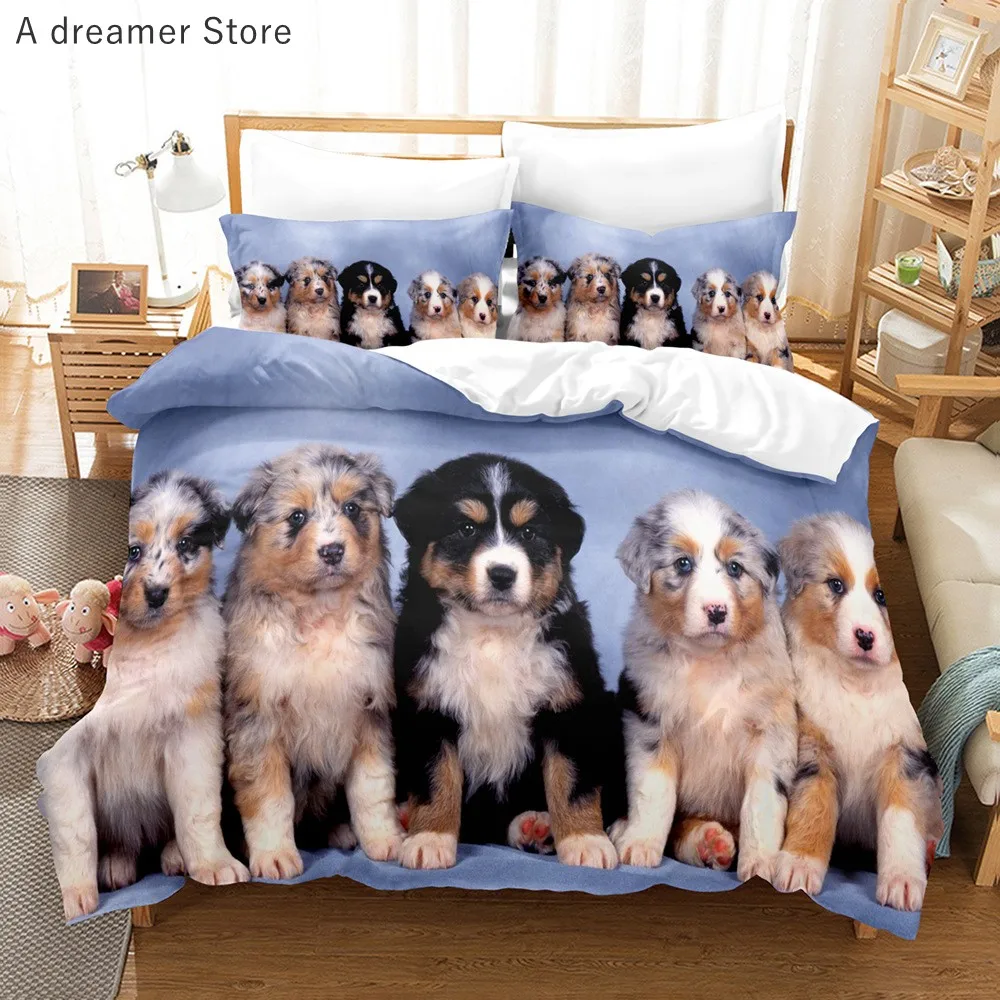 

3D Animals Bedding Set Lovely Dog Duvet Cover Home Decor Bed Linens Modern Bedspreads Double 200x200cm Kids Gift