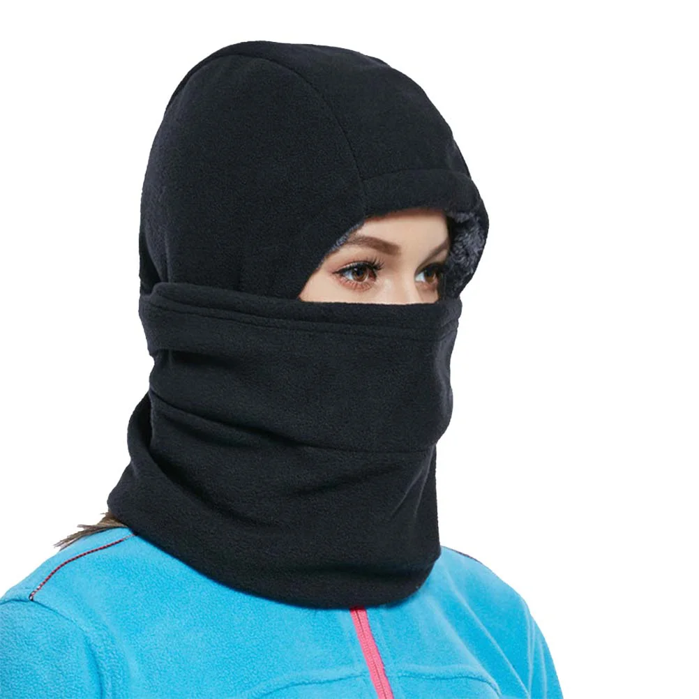 

Outdoor Men and Women Plush Thickened Windproof Face Warm Hat(Black)