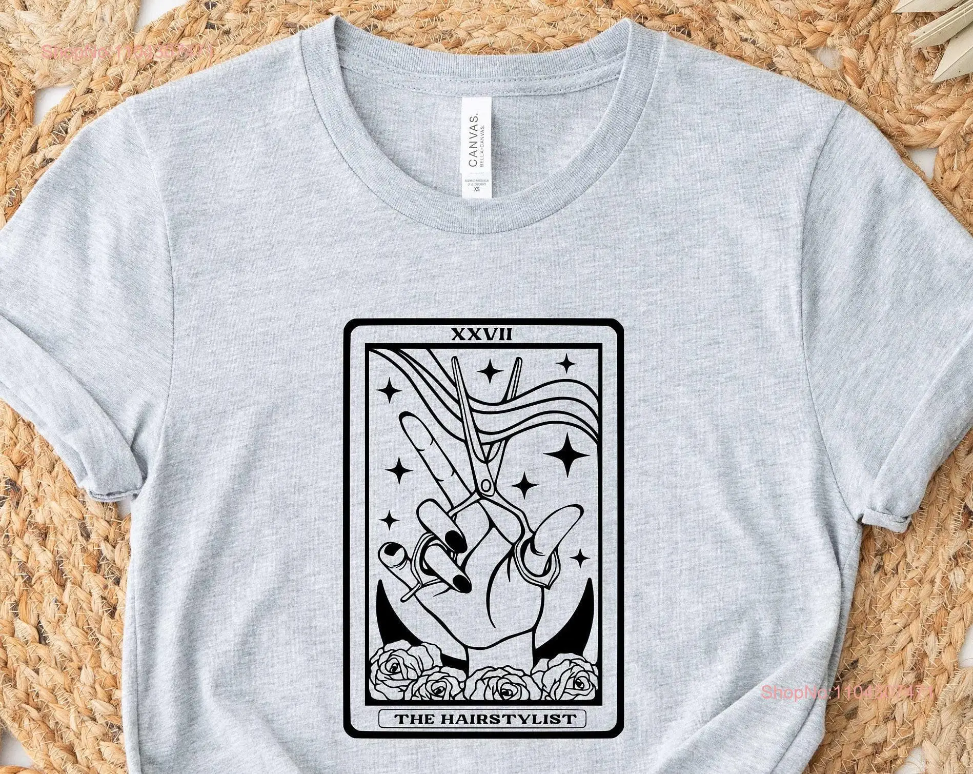 The Hairstylist Tarot Card T Shirt Hair Stylist Celestial for Hairdresser Cosmetology Barber long or short sleeves