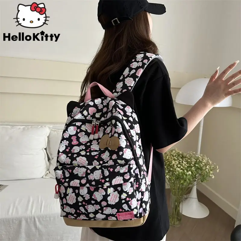 

Sanrio Hello Kitty College Student Backpack Japanese Style Harajuku Versatile Shoulders Bag Cute Sweet Y2k Girl Fashion Backpack