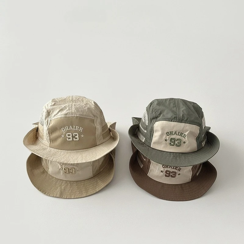 Children's Fisherman Hat Baby Boys Girls Summer Mesh Breathable Quick-drying Outdoor Sunshade Cap