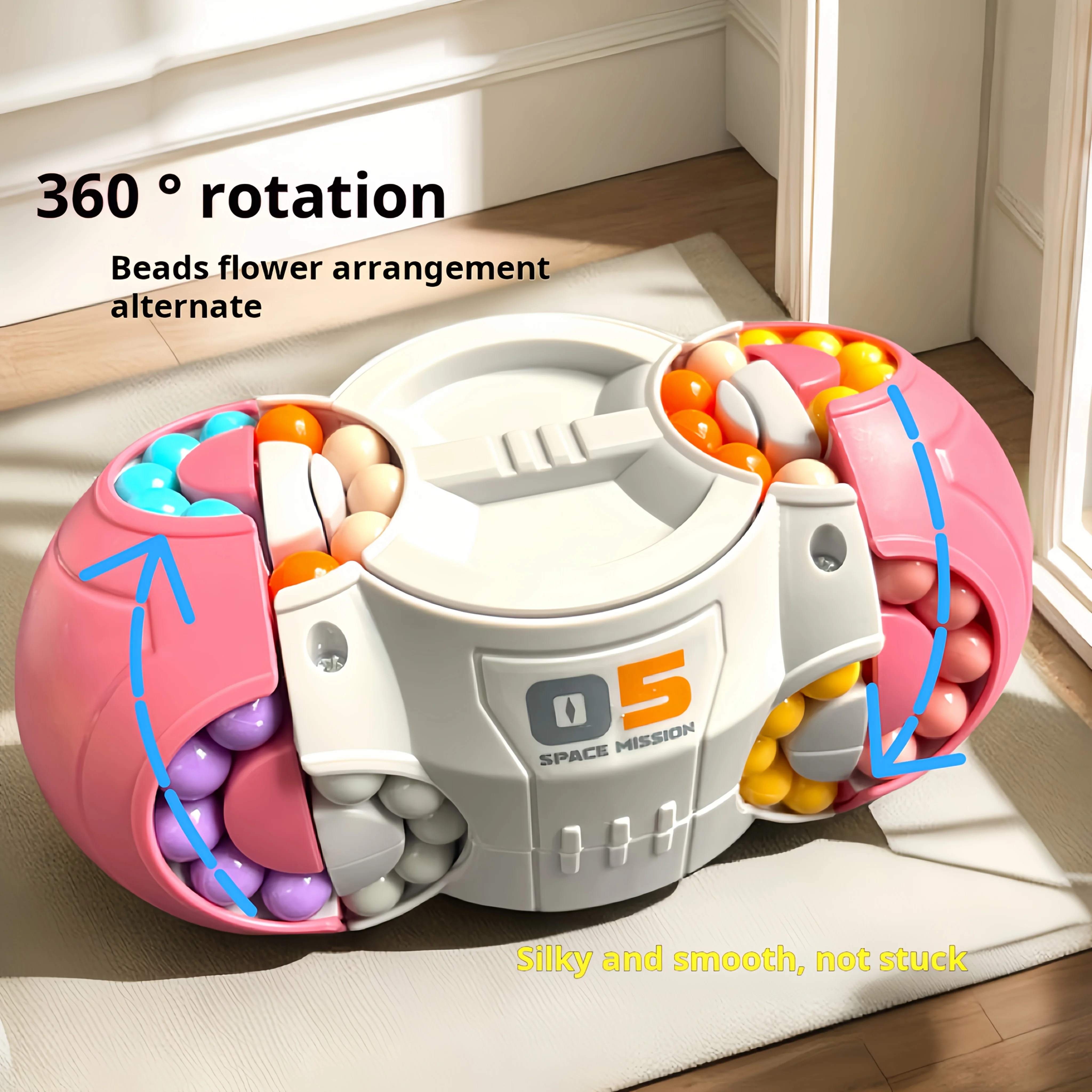 Eight-sided Rotation Finger Magical Bean Magic Cube Mind Brain Teaser Game Fingertip Fidget Toy Decompression Stress Relief Toys