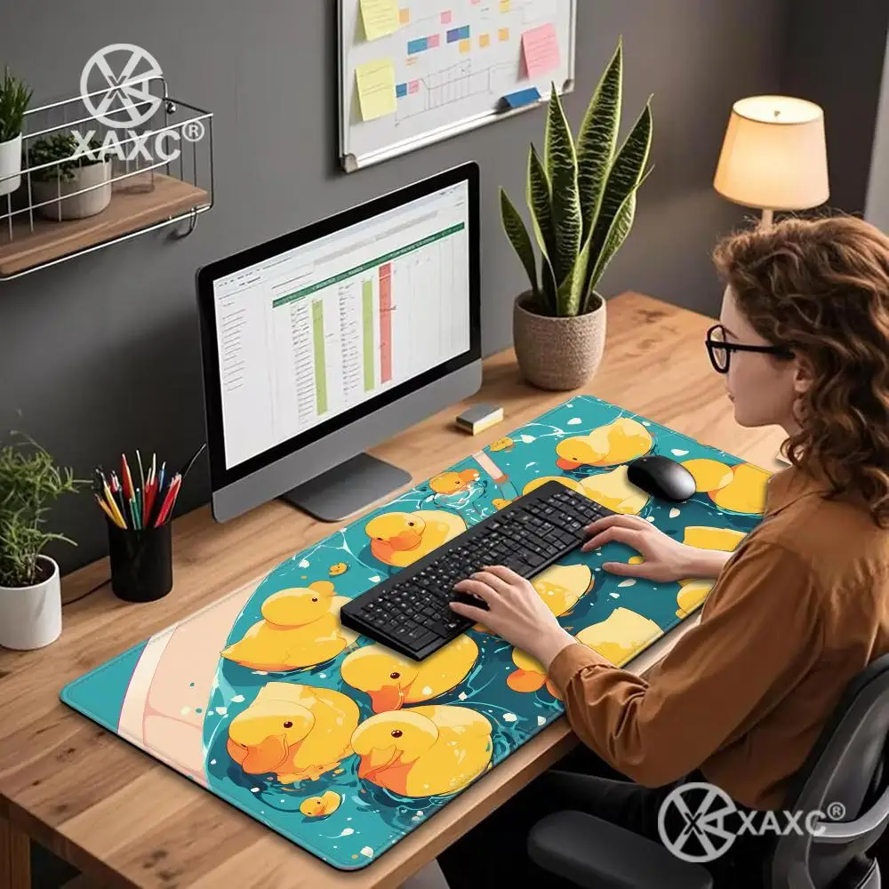 

Desk Mat Aesthetic Lofi Desk Mat Cute Duck Gaming Mouse Pad Kawaii Duckling Desk Mat Cozy Gamer Girl Gifts XAXC Mouse Pad