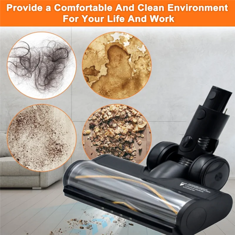 

A50Q-For Dreame R10 R20 R30 T20 T30 V6 V8 V12 Vacuum Cleaner Hardwood Floor Brush Head With LED Optical Inspection Light