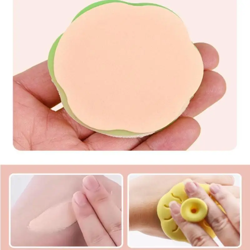 Caixa de armazenamento de pó em forma de flor de silicone com sopro de pó respirável à prova de umidade caixas de embalagem de armazenamento ferramentas de caso de maquiagem