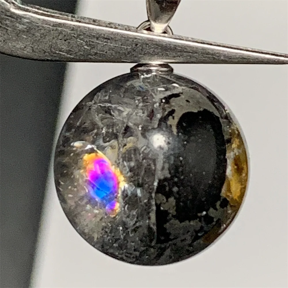 

Strong Colorful Rainbow Flash Natural Herkimer Diamond Balls Pendants for Women Men Quartz Healing Beads Clear Black Graphite