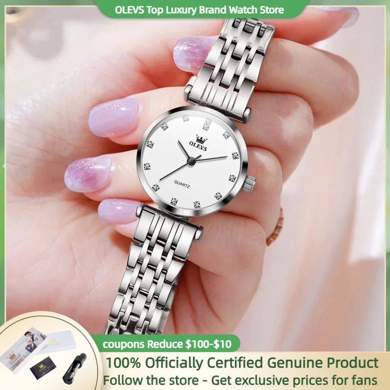 OELVS Women's Watches Simplicity Radiant Diamond Original Quartz Female Wristwatch Elegant Fashion Precision Steel Strap Reloj