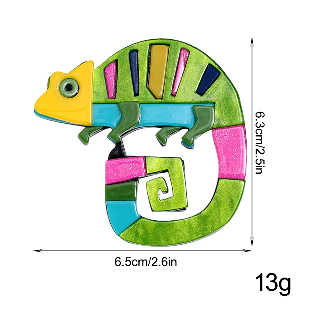 Kreative originelle Tier-Chamäleon-Broschen für Damen und Herren, bunte Eidechsen-Anstecknadeln, Kleidungs- und Taschenaccessoires – Detail 1