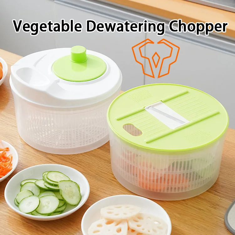 

Salad Vegetable Dehydrator Hand Cranked Swing Dryer Drainage Basket Vegetable Washing Basin Vegetable Chopper Kitchen Items