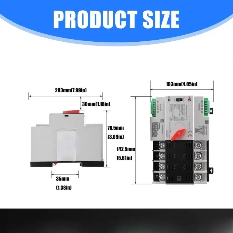 100A 4POOLE POWER TOMMATATION TOMMAND STAWSES DIN DIAR RAIN ANTRONDROLS for Home Generator Fast Y4QC