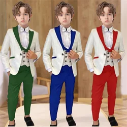 Paisley 4-Piece Classic Boy's Suit Set Formal Kids Tuxedo Pantsuit (jacket+Vest+Pants+Bow-tie) Kids Wedding Party Prom Dresswear