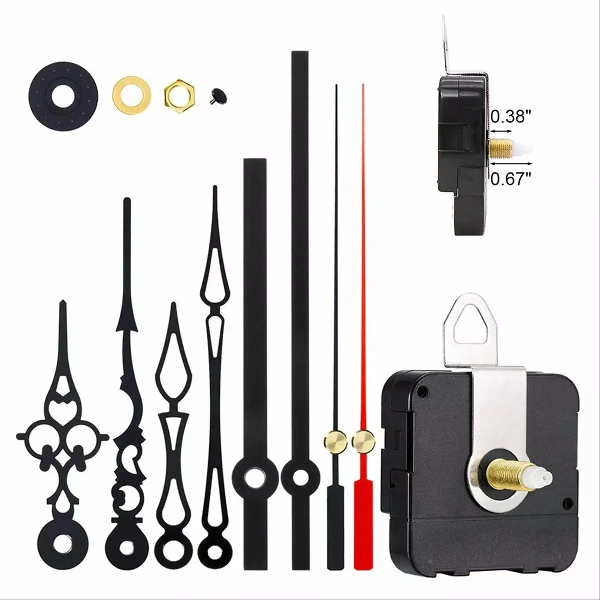 LICG NEW 3PCS Silent DIY Clock Movement Mechanism Hands Kit Wall Clock Movement Repair Tool Parts Kit Long Shaft Mechanism